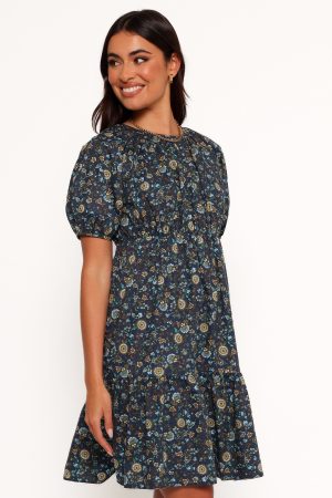 Tasmin Midi Dress – Blue Floral