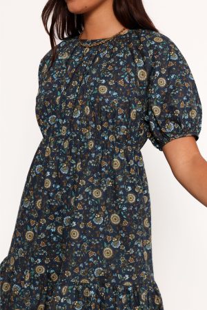 Tasmin Midi Dress – Blue Floral