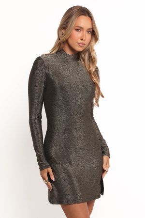 Taylor Metallic Mini Dress – Gold