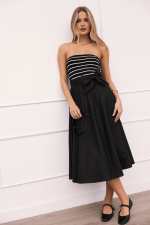 Alessandra Midi Skirt – Black