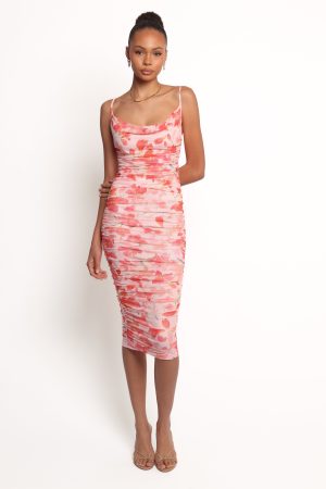 Tempest Midi Dress – Pink Floral