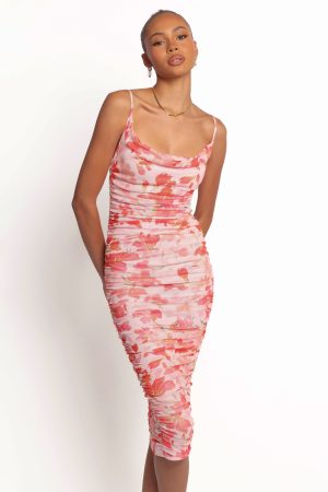 Tempest Midi Dress – Pink Floral
