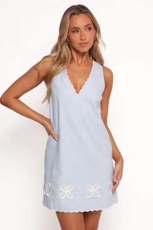 Thalia Mini Dress – Blue/White
