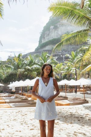 Thalia Mini Dress – Blue/White