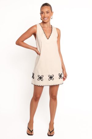 Thalia Mini Dress – Cream/Black