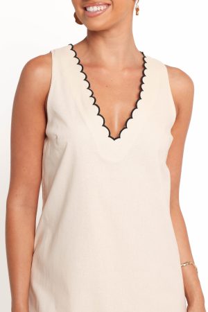 Thalia Mini Dress – Cream/Black