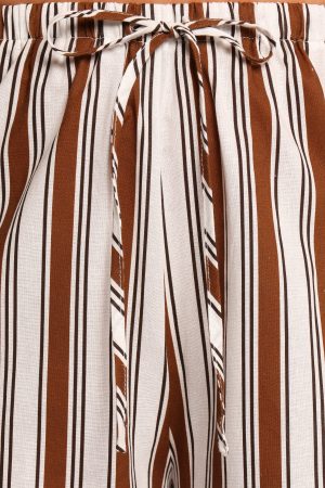 Thalia Wide Leg Pant – Chocolate Stripe