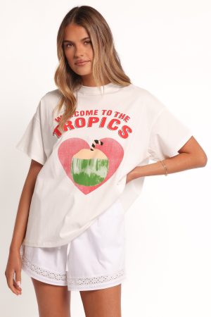 The Tropics Graphic Tee – White