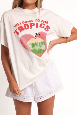 The Tropics Graphic Tee – White