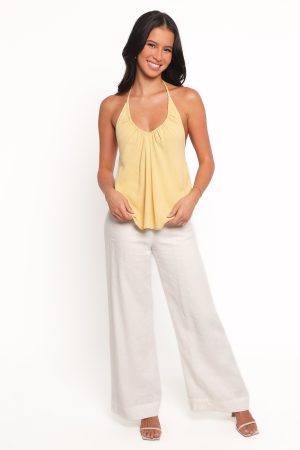 Theodora Halterneck Top – Yellow