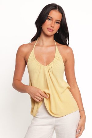 Theodora Halterneck Top – Yellow