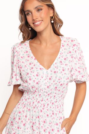 Thomas Maxi Dress – Pink Ditsy Floral