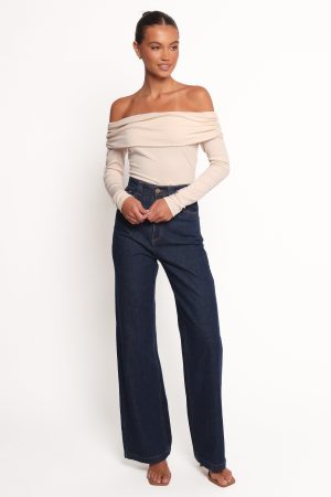 Thomsie Off Shoulder Knit Top – Ivory