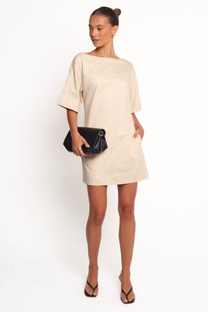 Thorne Mini Dress – Beige