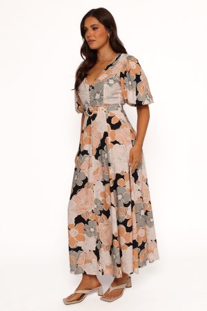 Tiarni Maxi Dress – Black Floral