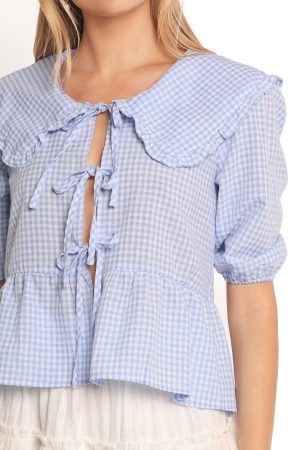 Tillio Tie Front Top – Blue