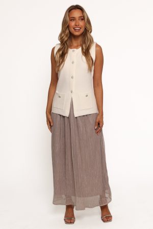 Tricia Maxi Skirt – Silver