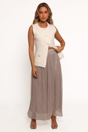 Tricia Maxi Skirt – Silver