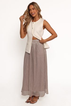 Tricia Maxi Skirt – Silver
