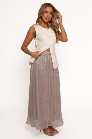 Tricia Maxi Skirt – Silver