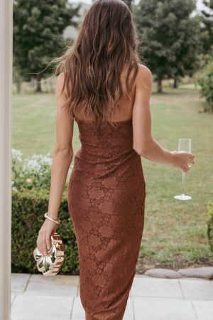 Tucker Midi Dress – Brown