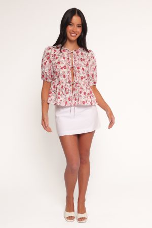 Tyra Top – Red Floral