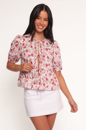 Tyra Top – Red Floral
