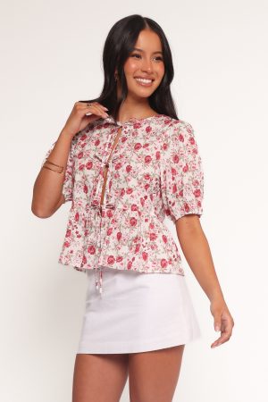 Tyra Top – Red Floral