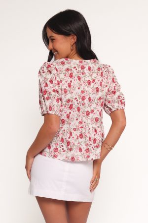 Tyra Top – Red Floral