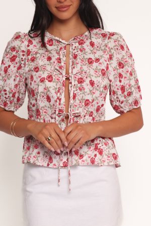 Tyra Top – Red Floral