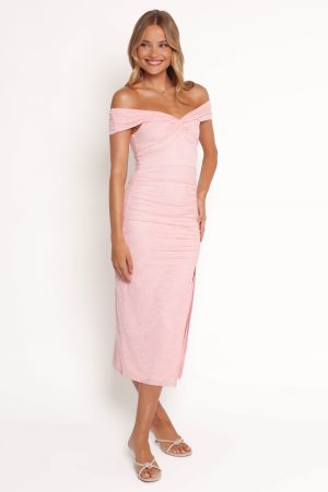 Vada Midi Dress – Pink Lace