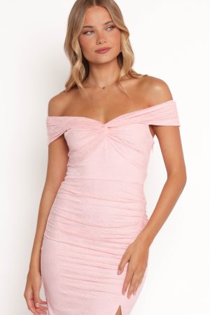 Vada Midi Dress – Pink Lace