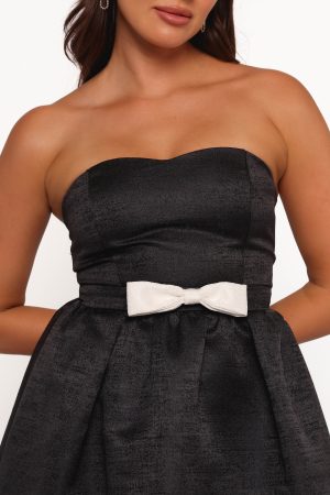 Valentina Mini Bow Dress – Black/Ivory