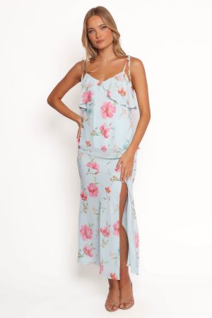 Valeria Skirt Set – Blue Floral