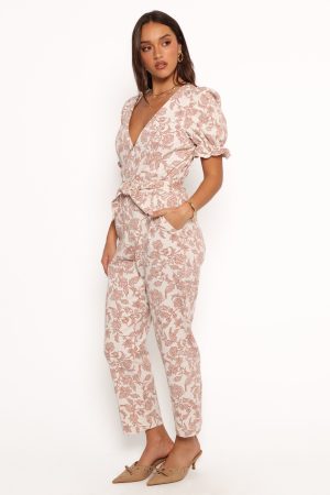Valerie Jumpsuit – Ivory Tan