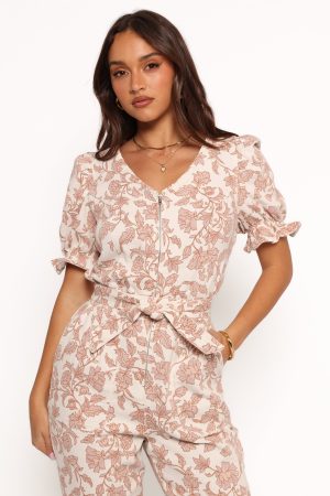 Valerie Jumpsuit – Ivory Tan