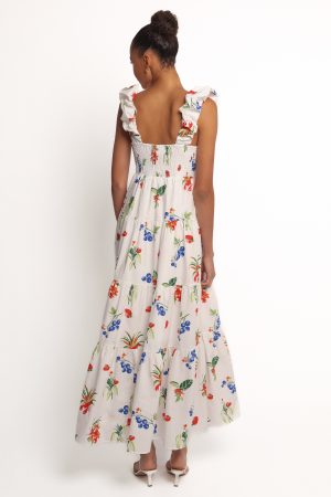 Valerie Maxi Dress – Off White/Red