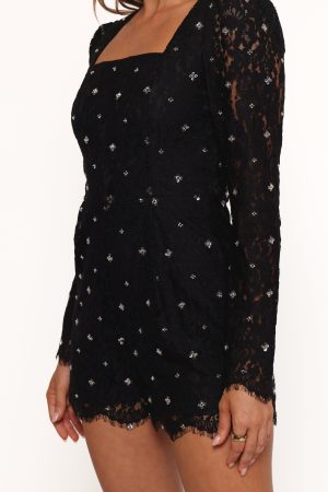 Vali Long Sleeve Romper – Black