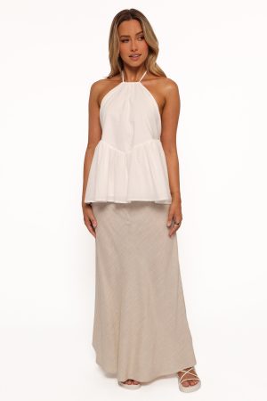 Vanessa Halterneck Top – White