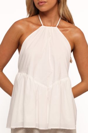Vanessa Halterneck Top – White