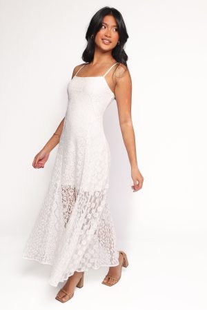 Varia Lace Maxi Dress – White