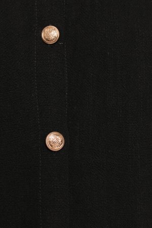 Velvette Mini Button Down Dress – Black