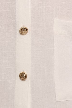 Velvette Mini Button Down Dress – White