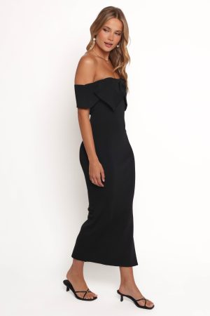 Venus Midi Dress – Black