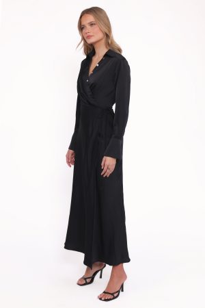 Verna Long Sleeve Maxi Dress – Black