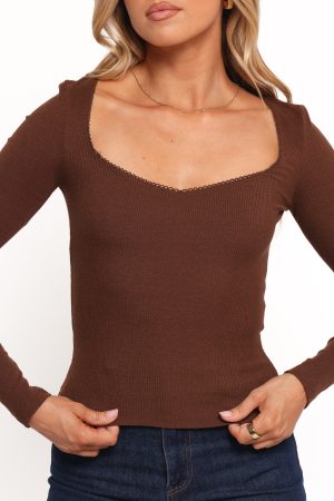 Verona Knit Top – Brown