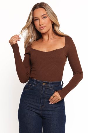 Verona Knit Top – Brown