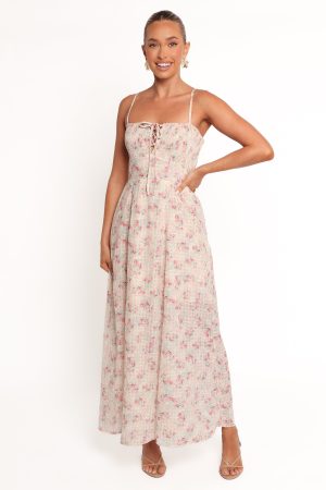 Vespera Maxi Dress – Pink Ditsy