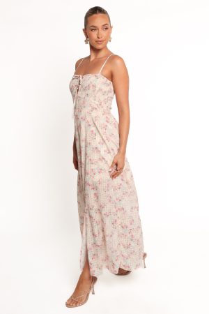 Vespera Maxi Dress – Pink Ditsy