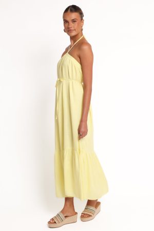 View Halterneck Maxi Dress – Lemon